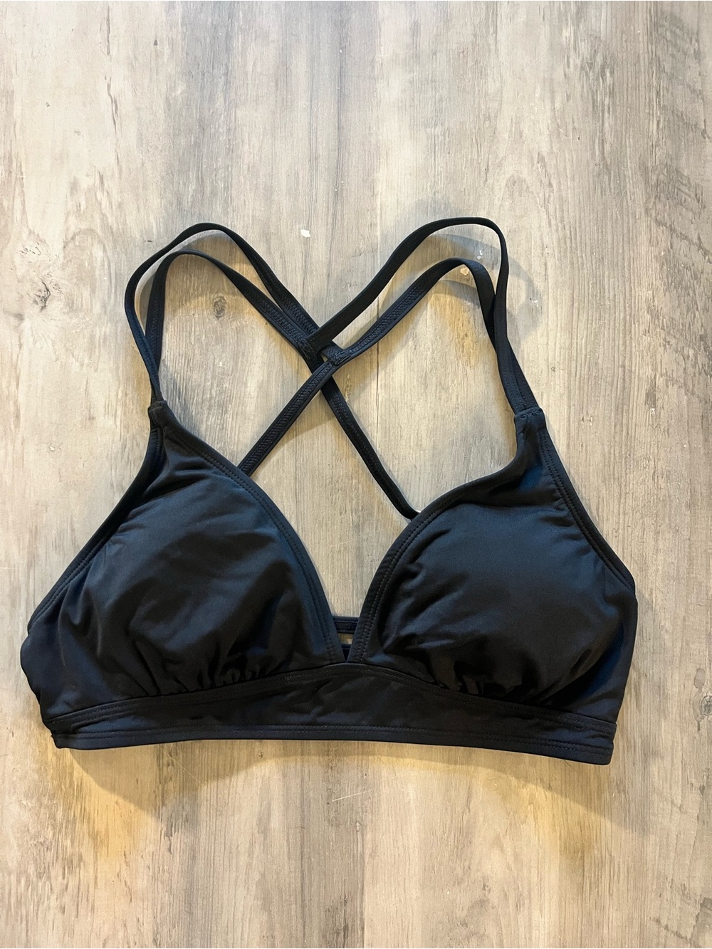 Athleta Cross Strap Bikini Top Size Small Black